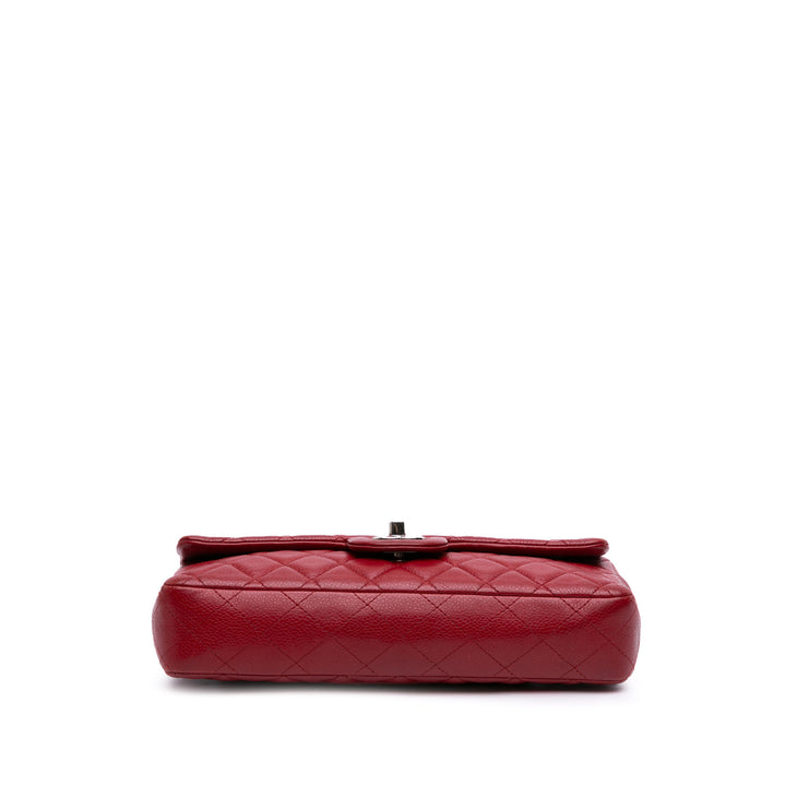 Classic Caviar East West Single Flap Red - Gaby Paris