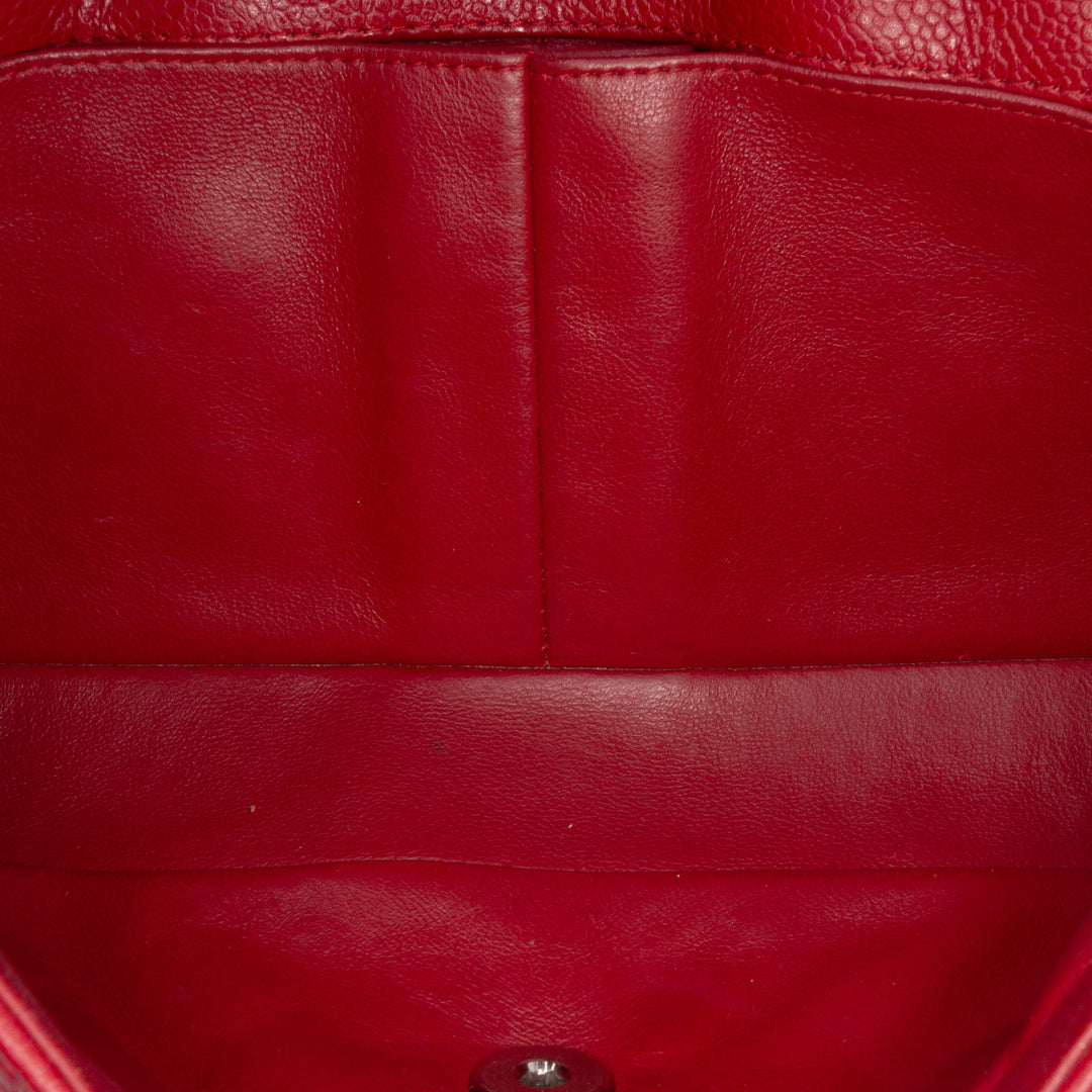 Classic Caviar East West Single Flap Red - Gaby Paris