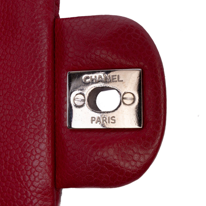Classic Caviar East West Single Flap Red - Gaby Paris