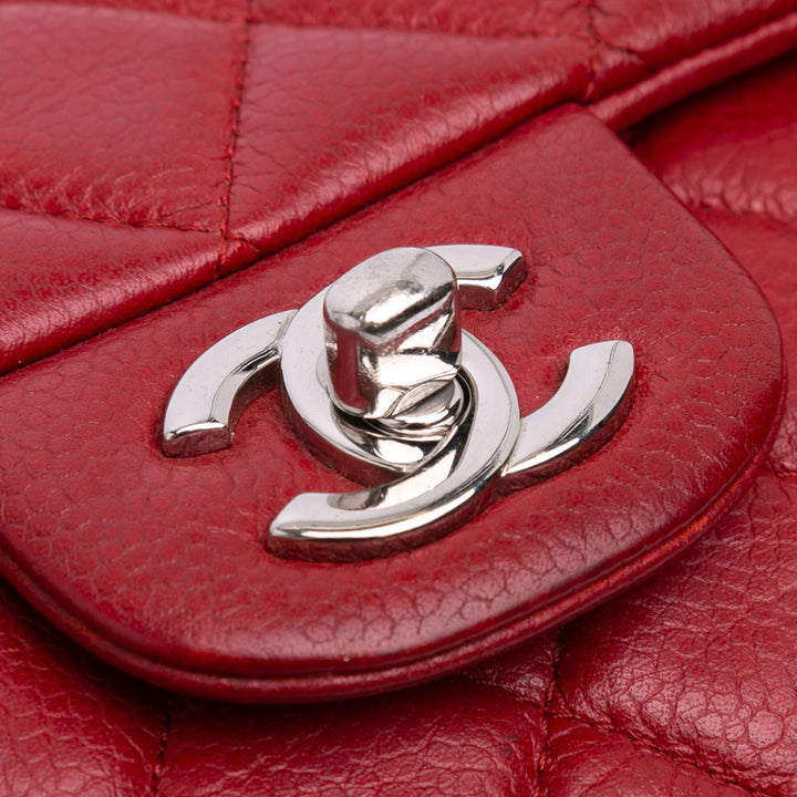 Classic Caviar East West Single Flap Red - Gaby Paris