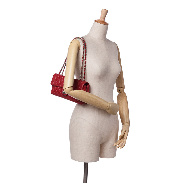 Classic Caviar East West Single Flap Red - Gaby Paris