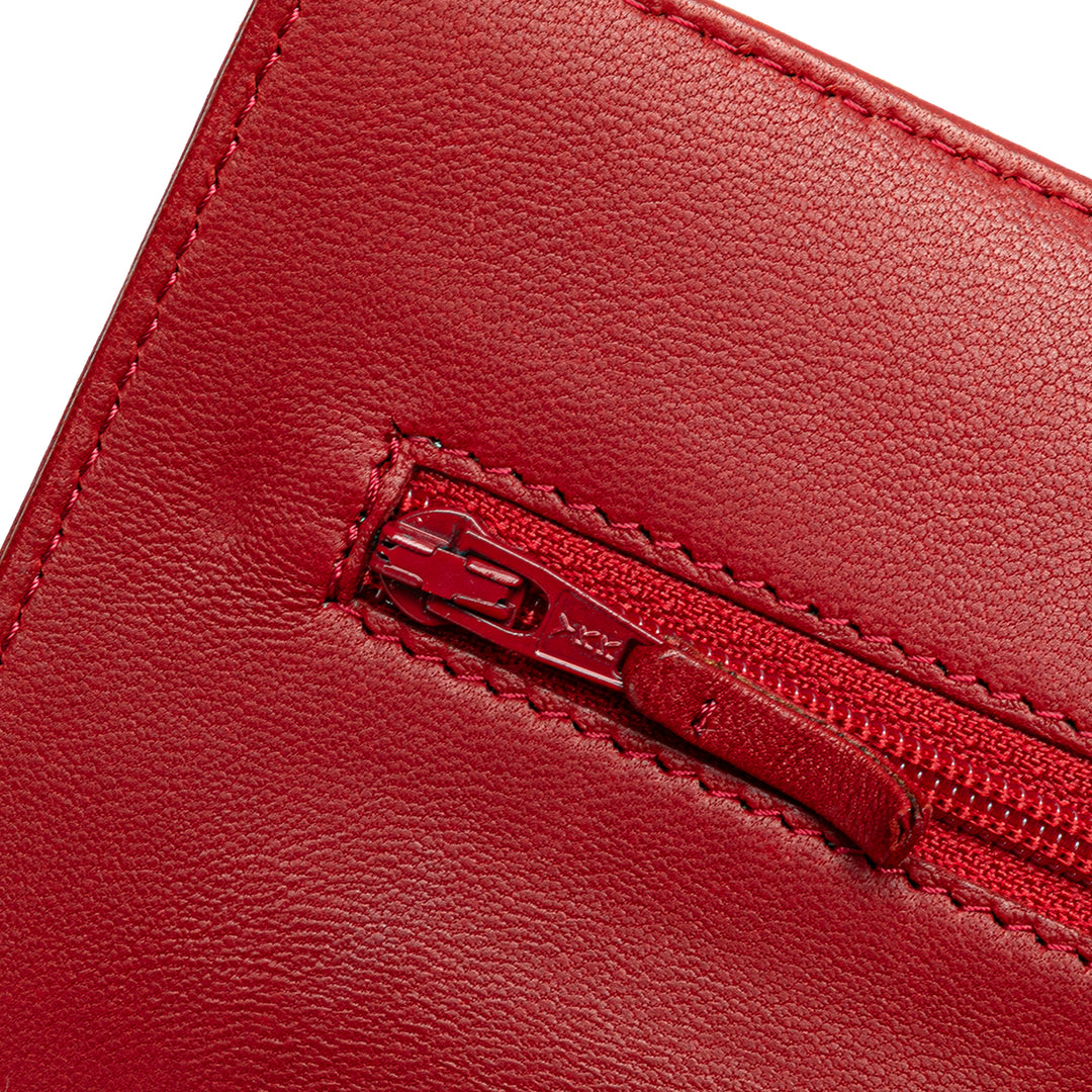 CC Calfskin Wallet On Chain Red - Gaby Paris