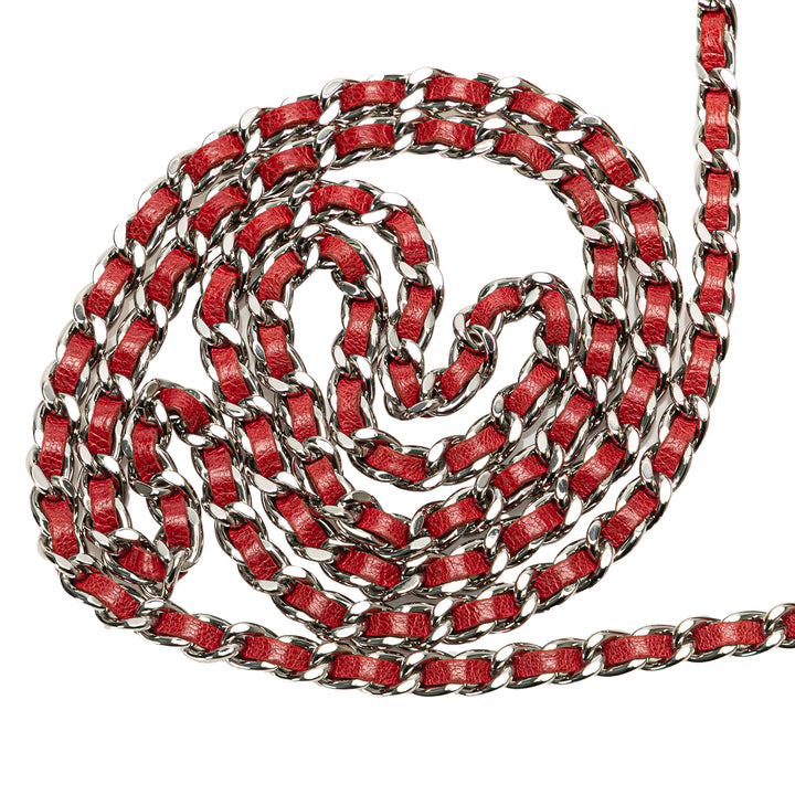 CC Calfskin Wallet On Chain Red - Gaby Paris