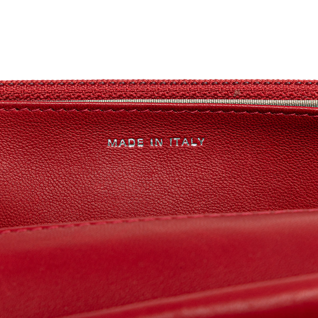 CC Calfskin Wallet On Chain Red - Gaby Paris