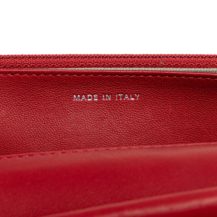 CC Calfskin Wallet On Chain Red - Gaby Paris