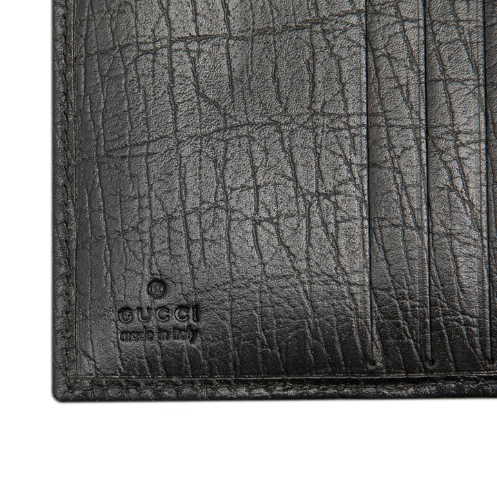 Gucci GG Toile et Cuir Bamboo Compact Portefeuille