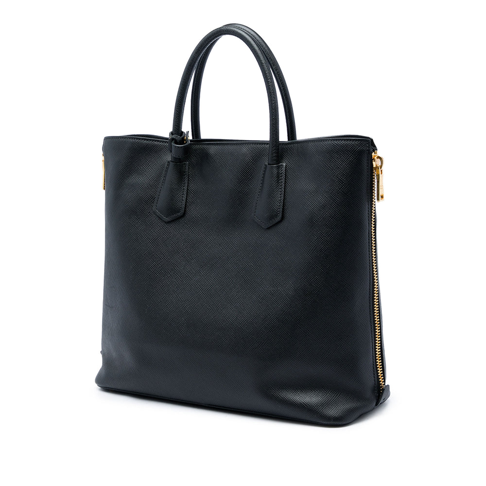 Prada Cabas Side Zippé Saffiano Noir – vue 2 – GABY PARIS