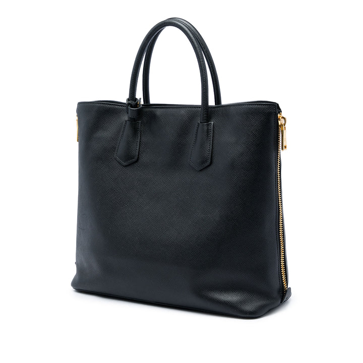 Prada Cabas Side Zippé Saffiano Noir – vue 2 – GABY PARIS