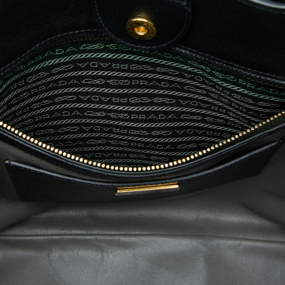 Prada Cabas Side Zippé Saffiano Noir – vue 5 – GABY PARIS