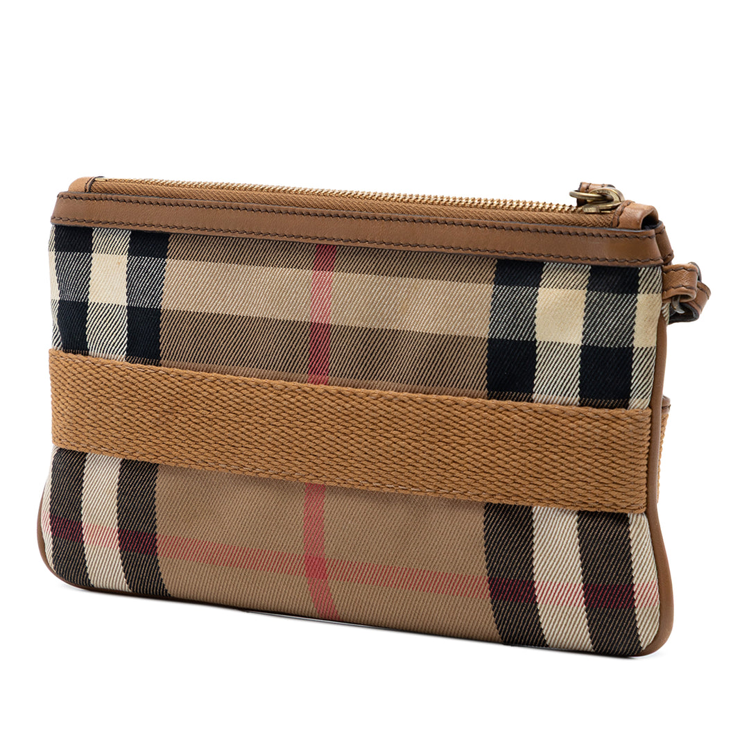 Burberry Pochette House Check Wristlet Marron – vue 2 – GABY PARIS