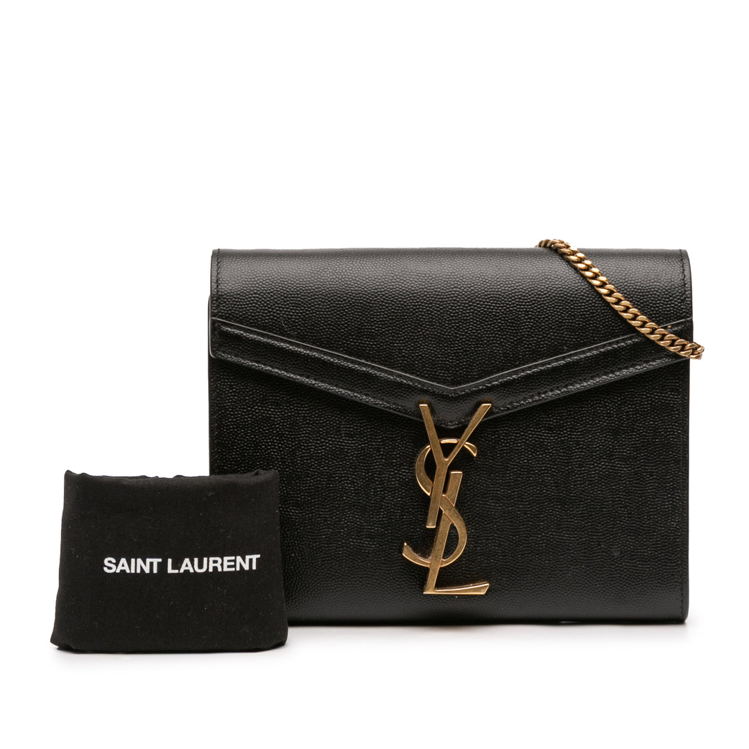 Saint Laurent Grain De Poudre Monogram Cassandra Chain Portefeuille
