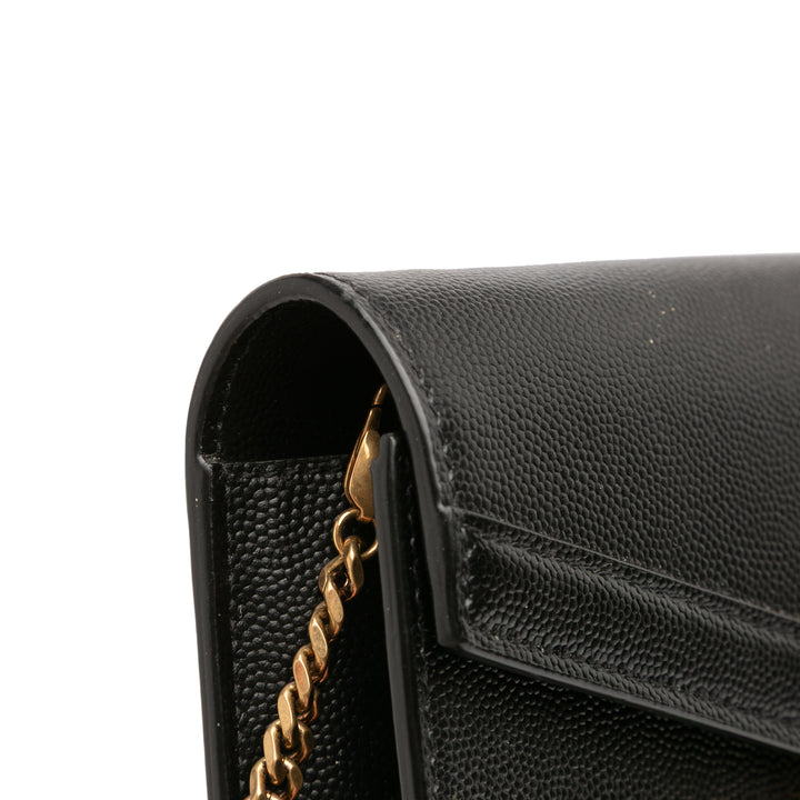 Saint Laurent Grain De Poudre Monogram Cassandra Chain Portefeuille