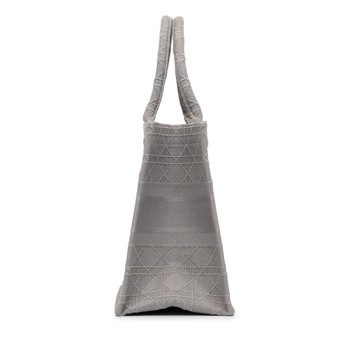 Medium Cannage Embroidered Book Tote Gray - Gaby Paris