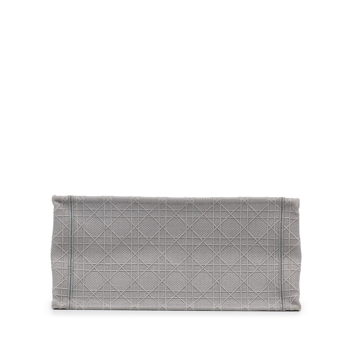 Medium Cannage Embroidered Book Tote Gray - Gaby Paris