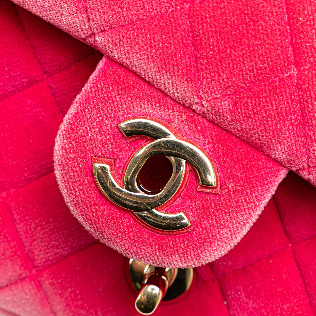 Mini Quilted Velvet Pearl Crush Single Flap Pink - Gaby Paris