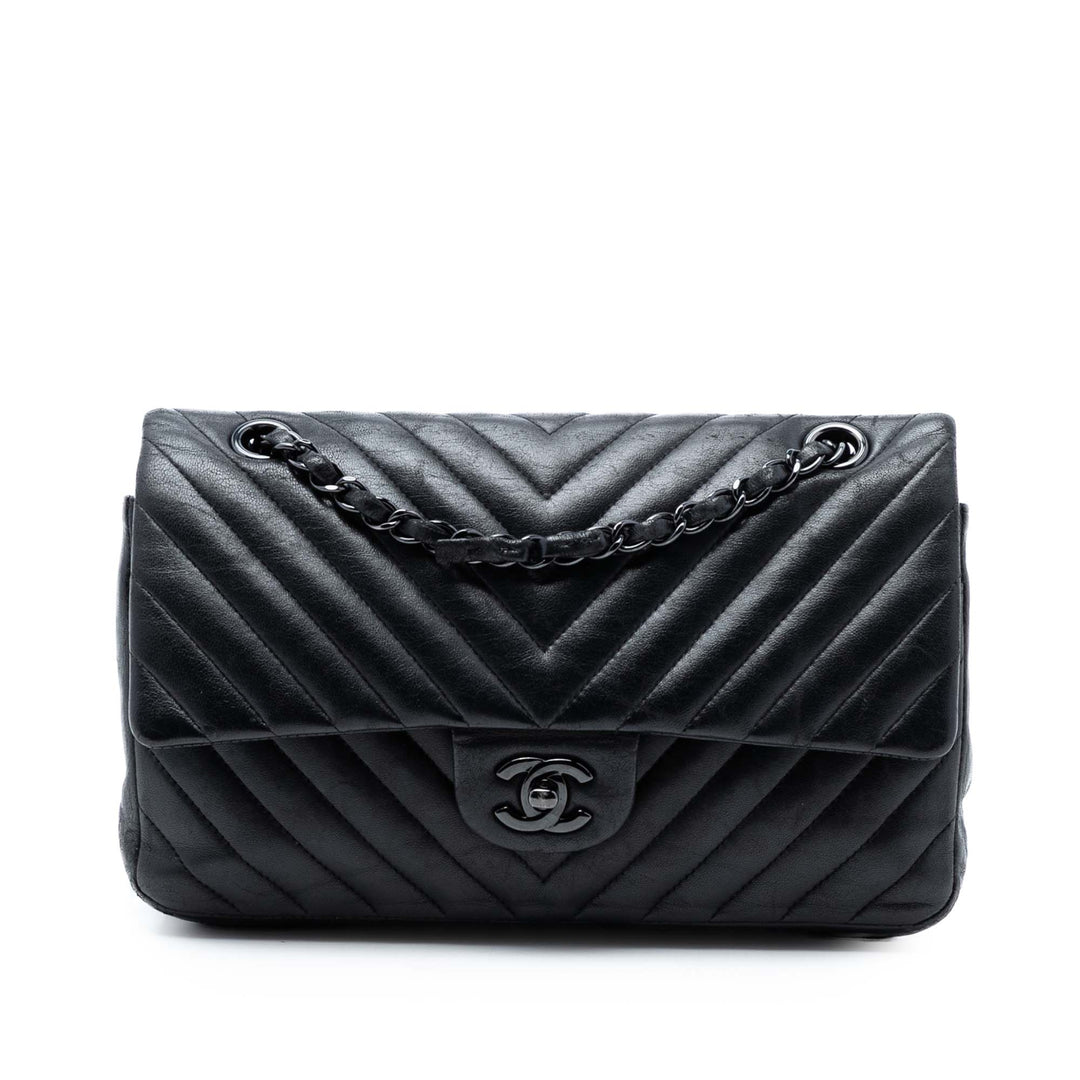 Chanel Medium Classic Chevron Cuir d’agneau So Double rabat