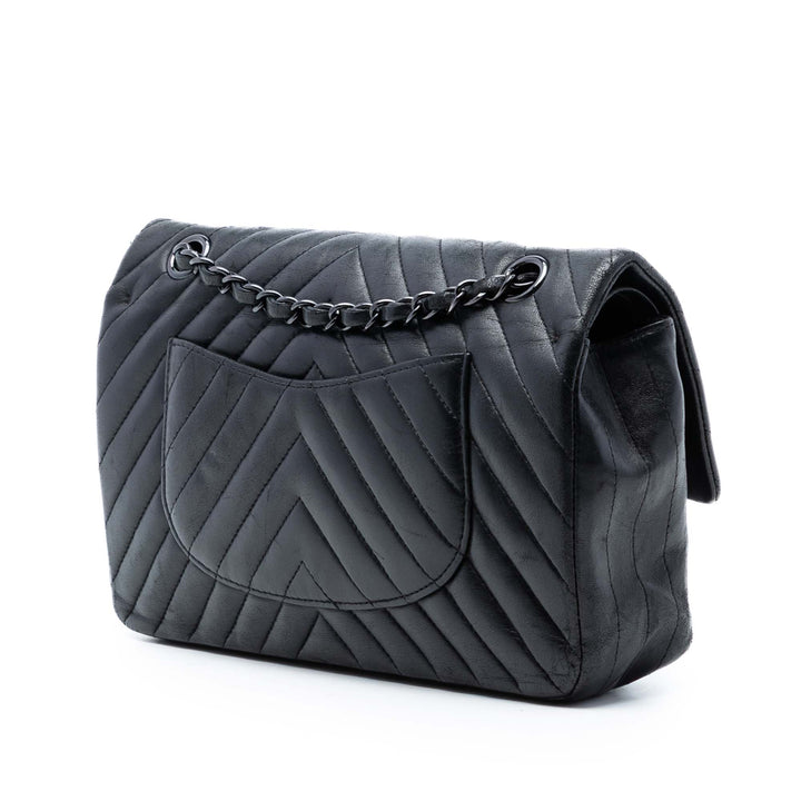 Chanel Medium Classic Chevron Cuir d’agneau So Double rabat