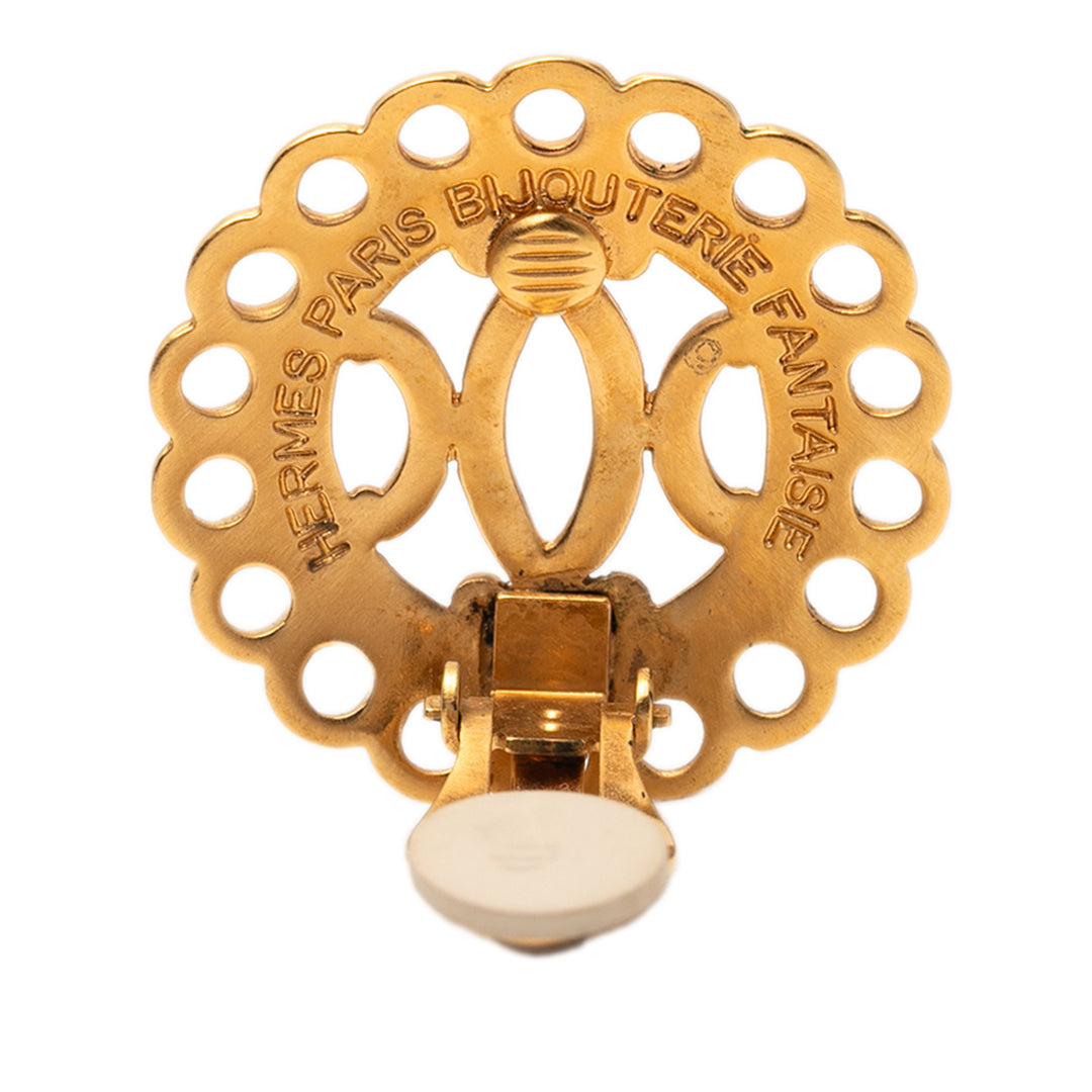 Hermès plaqué Bijouterie Fantaisie Clip On Boucle d’oreilles