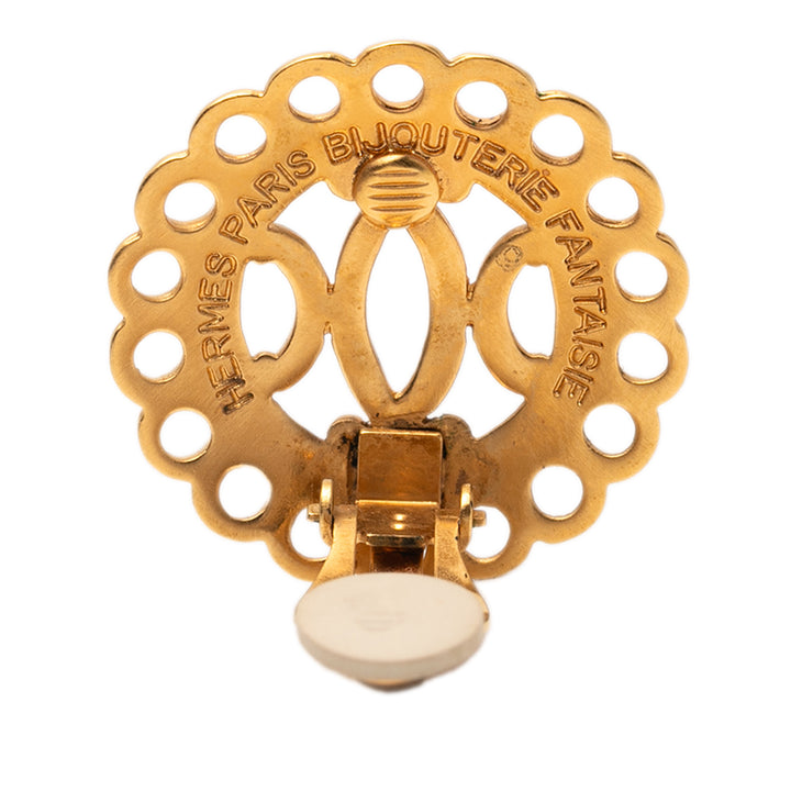 Hermès plaqué Bijouterie Fantaisie Clip On Boucle d’oreilles