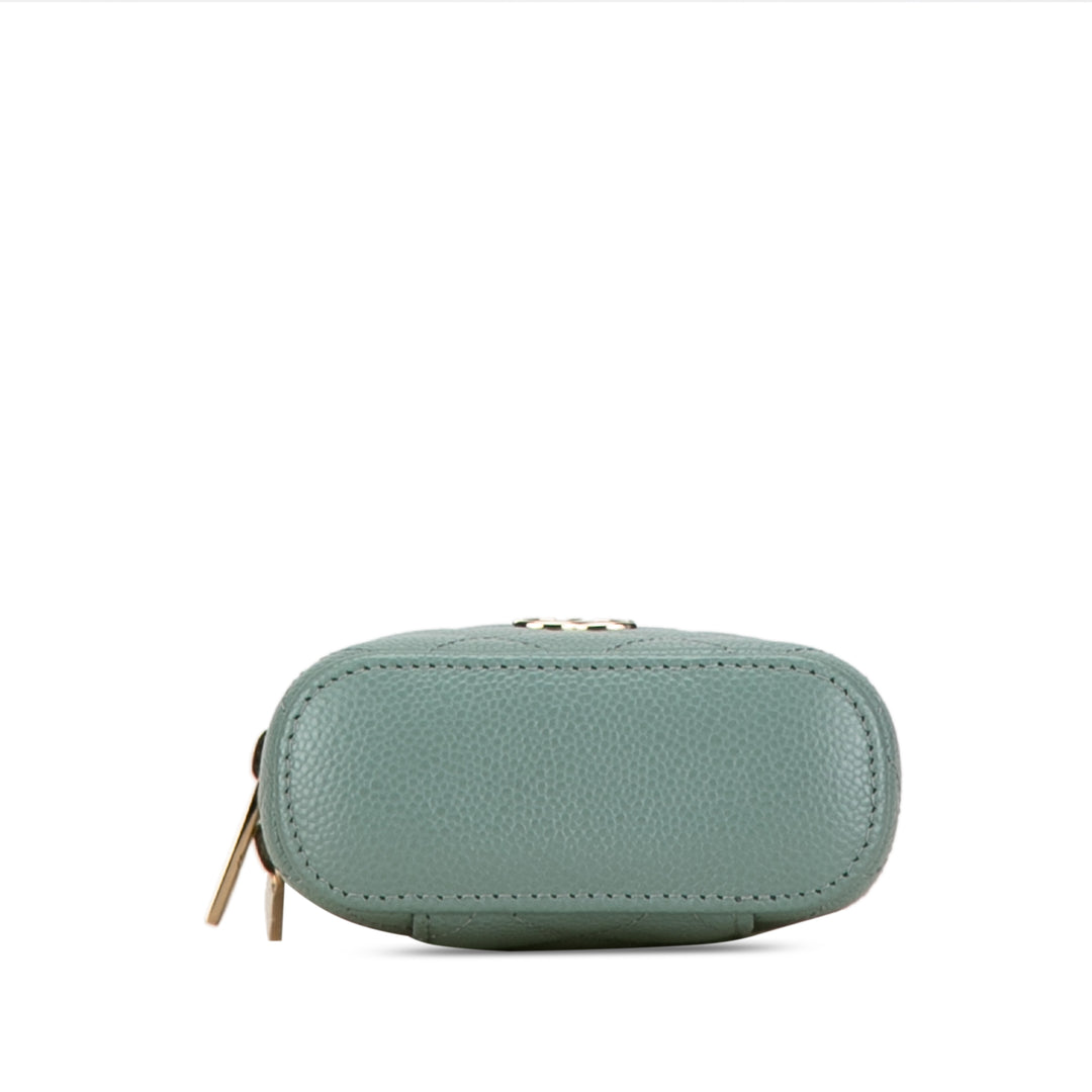 Mini Caviar Handle with Care Vanity Case Green - Gaby Paris