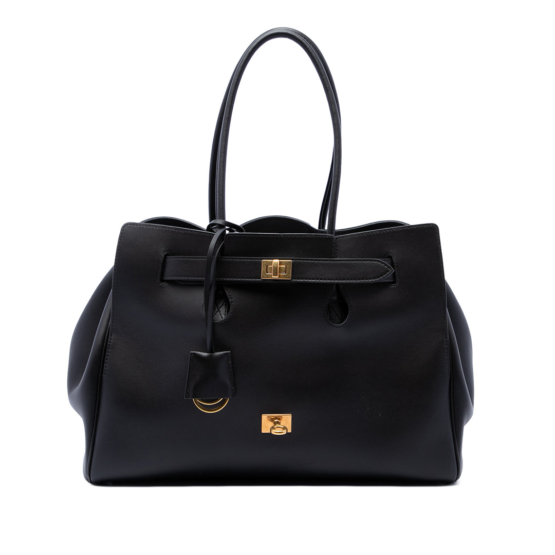 Balenciaga Cabas Bel Air Carry All Moyen Cuir de veau lisse Noir – vue principale – GABY PARIS