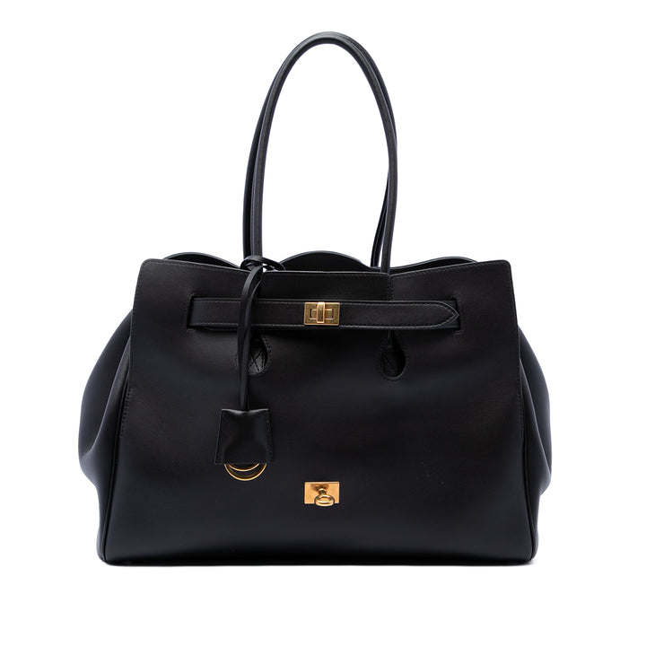 Balenciaga Cabas Bel Air Carry All Moyen Cuir de veau lisse Noir – vue principale – GABY PARIS
