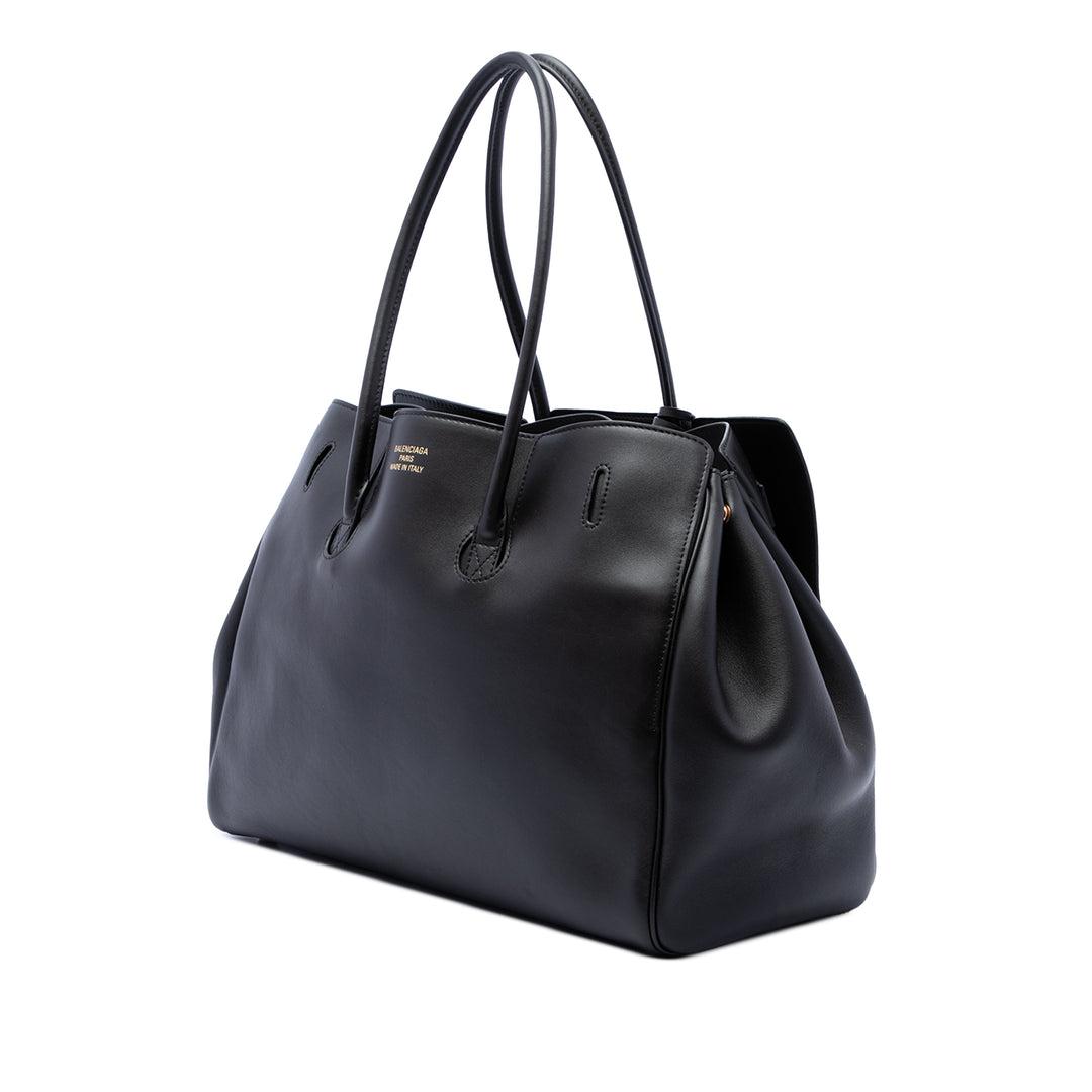 Balenciaga Cabas Bel Air Carry All Moyen Cuir de veau lisse Noir – vue 2 – GABY PARIS
