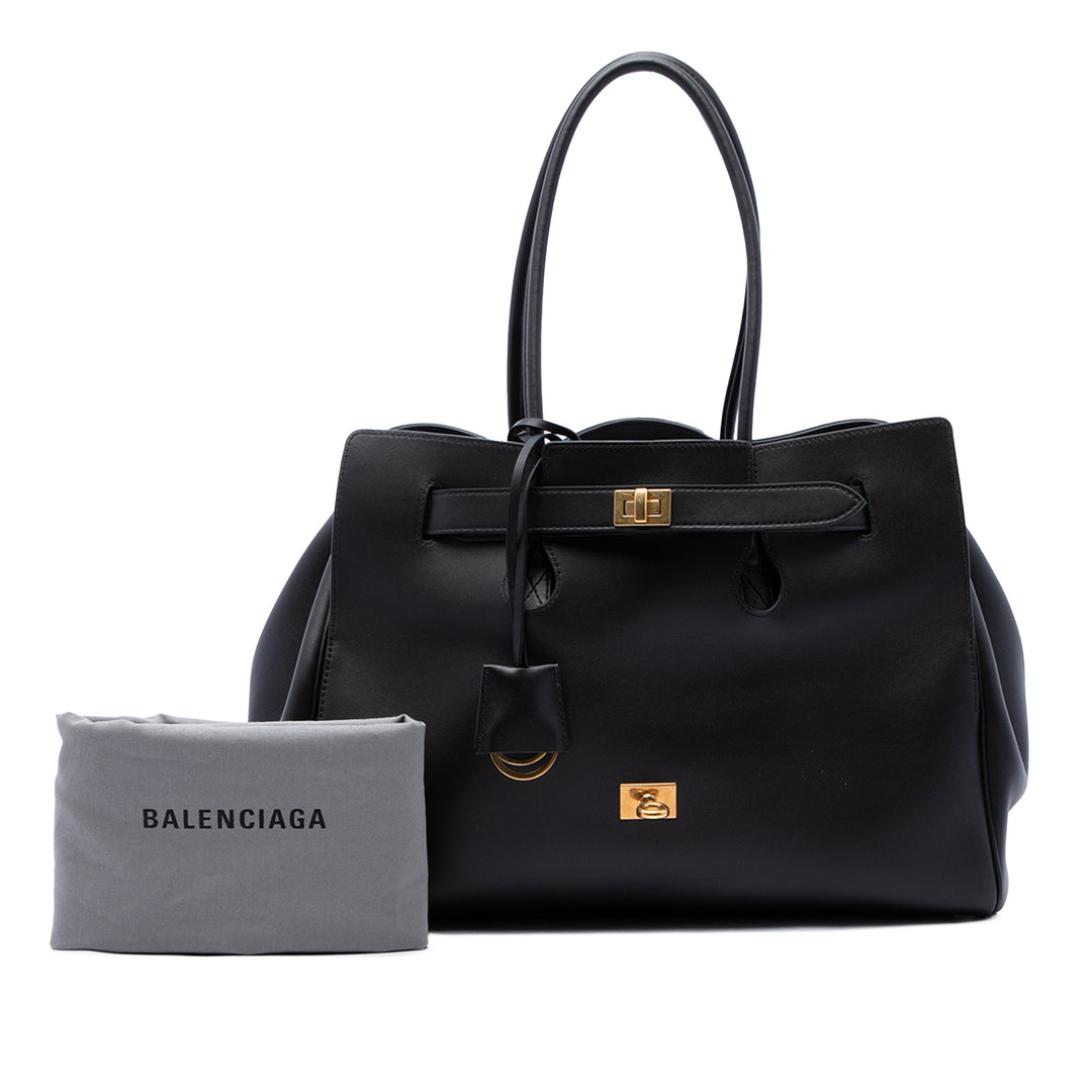 Balenciaga Cabas Bel Air Carry All Moyen Cuir de veau lisse Noir – vue 7 – GABY PARIS