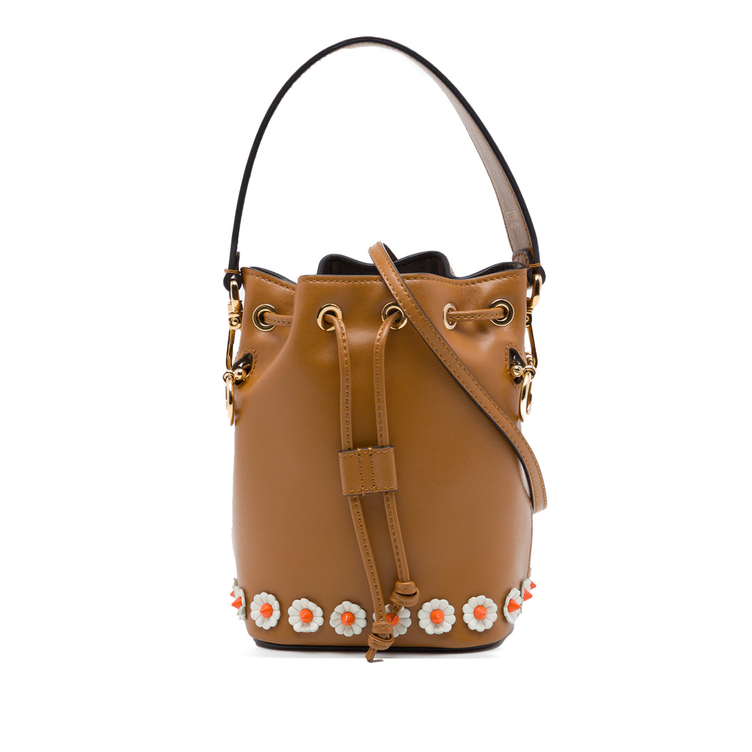 Fendi clouté Mon Tresor Sac seau Mini Marron – vue principale – GABY PARIS