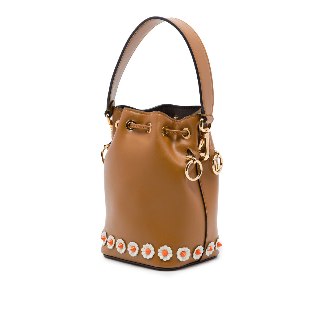 Fendi clouté Mon Tresor Sac seau Mini Marron – vue 2 – GABY PARIS
