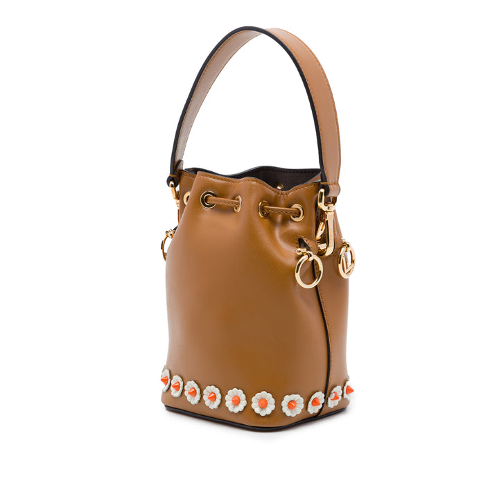 Fendi clouté Mon Tresor Sac seau Mini Marron – vue 2 – GABY PARIS