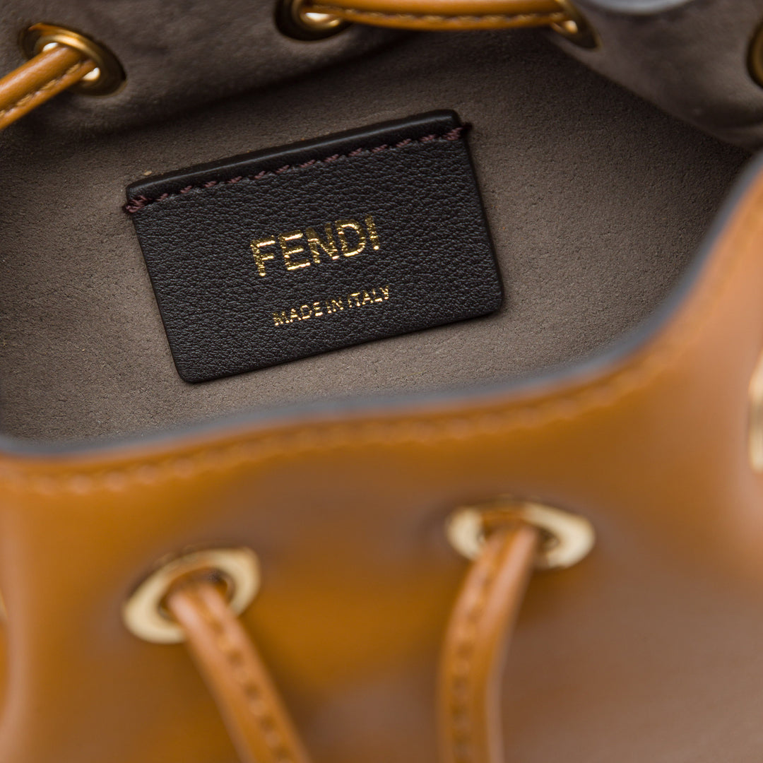 Fendi clouté Mon Tresor Sac seau Mini Marron – vue 5 – GABY PARIS