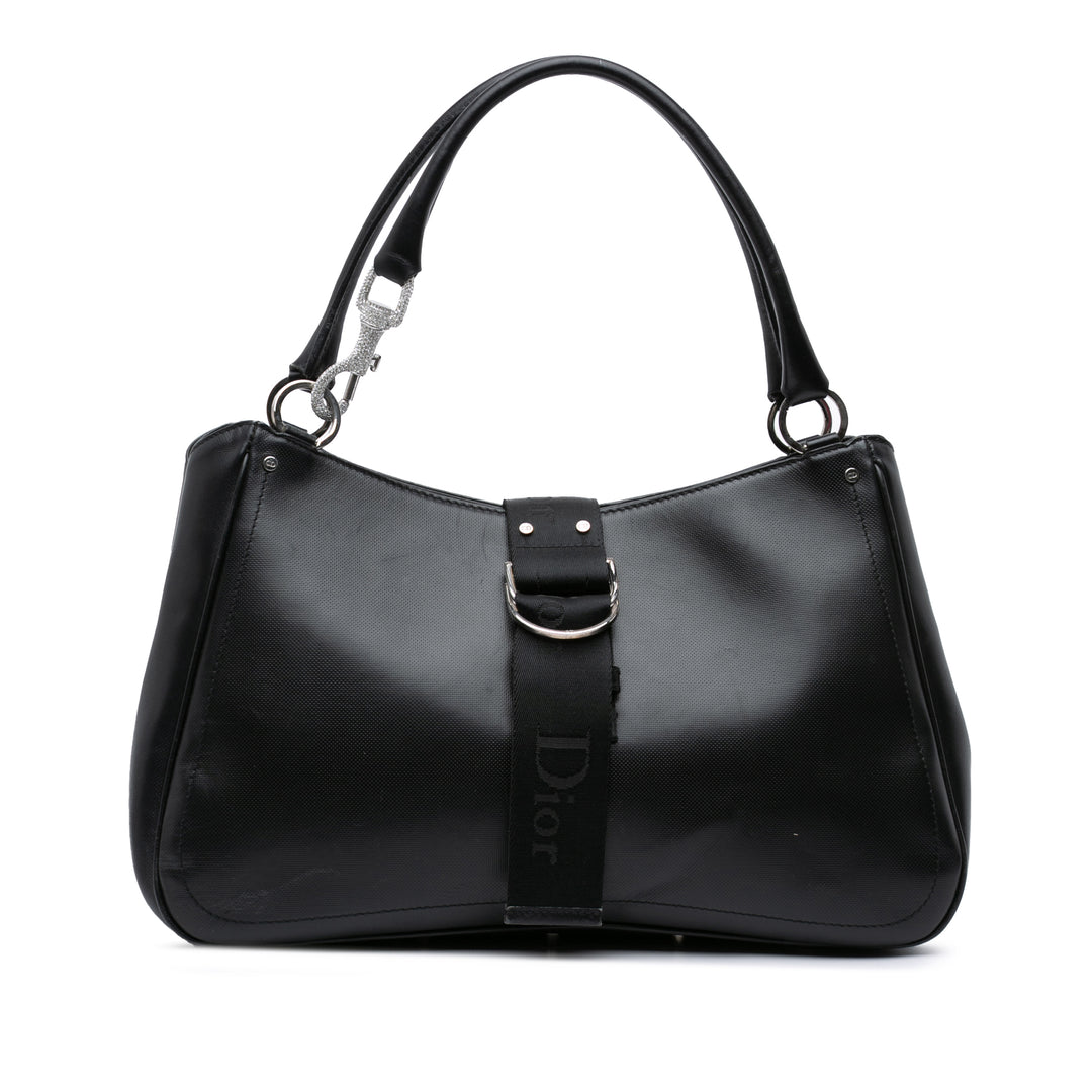 Coated Canvas Crystal Hardcore Handbag Black - Gaby Paris