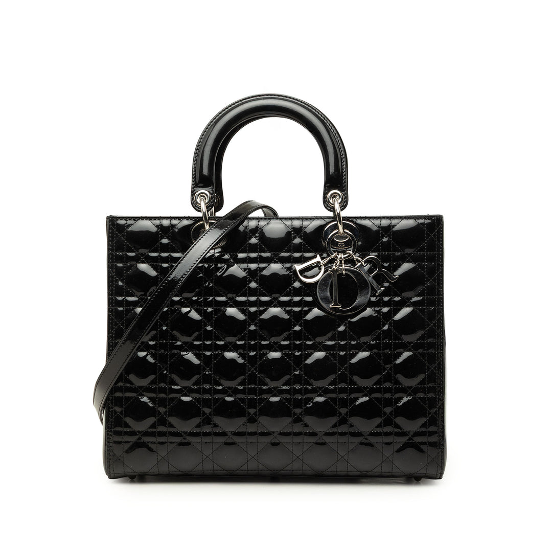 Dior Lady Dior Cannage Grand Noir – vue principale – GABY PARIS