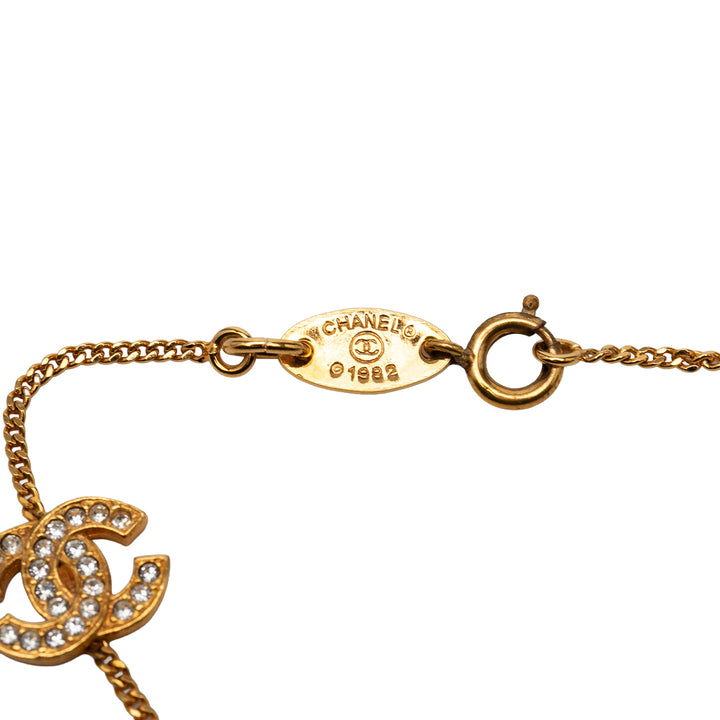 Chanel Triple CC plaqué Strass Bracelet Métal