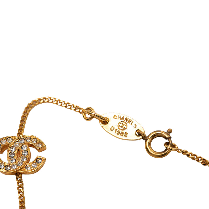 Chanel Triple CC plaqué Strass Bracelet Métal