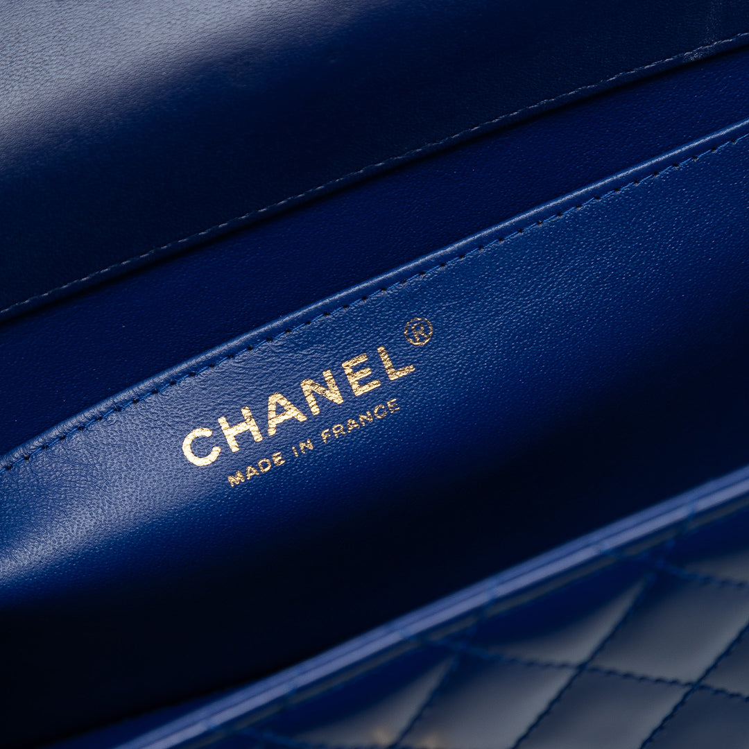 Chanel CC Matelassé Cuir d’agneau Long à rabat