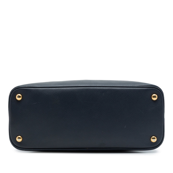 Prada Lux Promenade Sac Moyen Saffiano Bleu – vue 3 – GABY PARIS