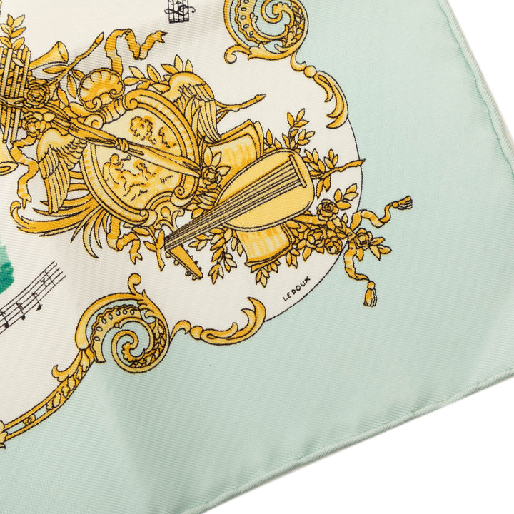 Chansons de France Poche Carré Foulard 45 Blanc