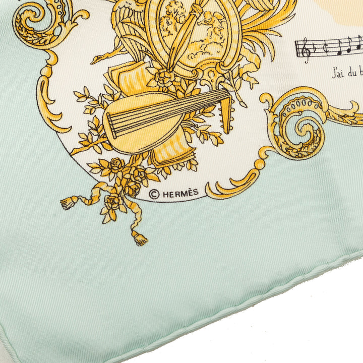Chansons de France Poche Carré Foulard 45 Blanc