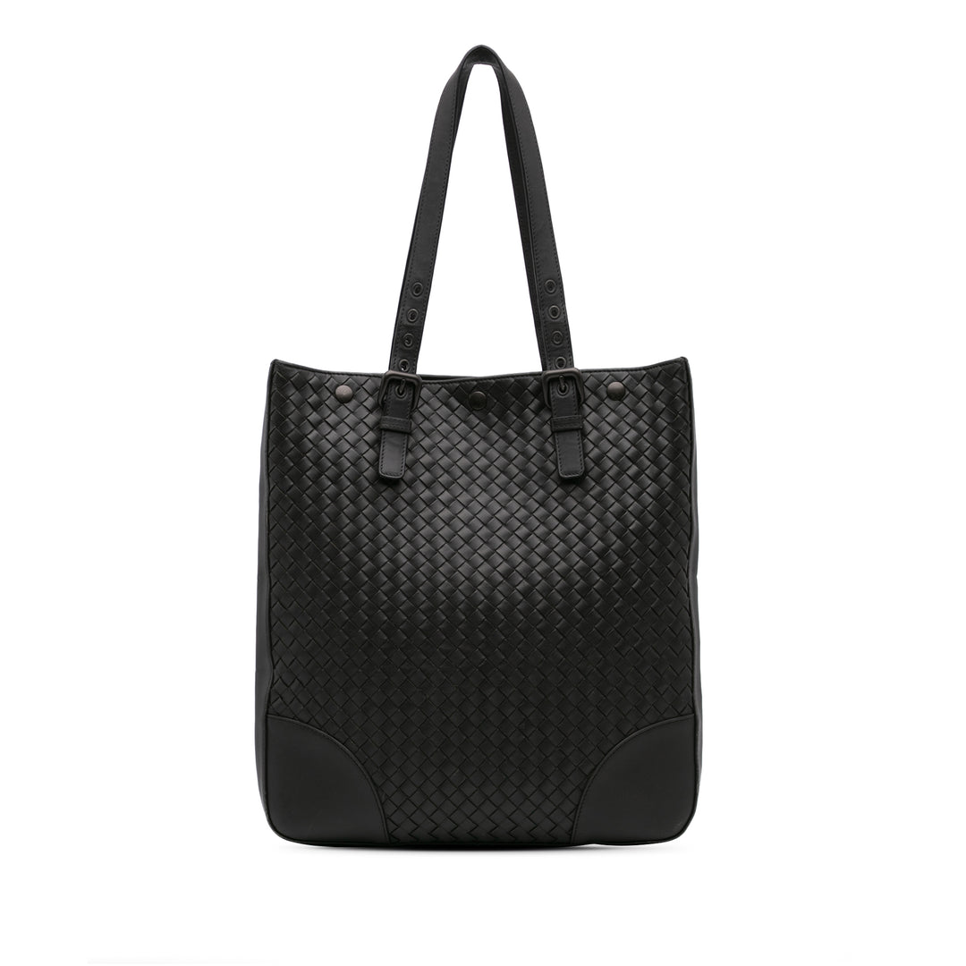 Nappa Intrecciato Tote Black - Gaby Paris