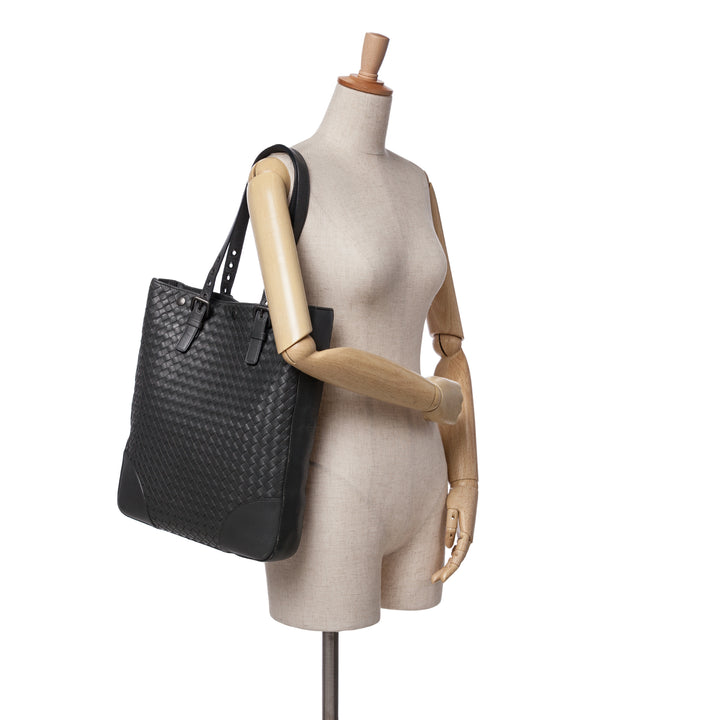 Nappa Intrecciato Tote Black - Gaby Paris
