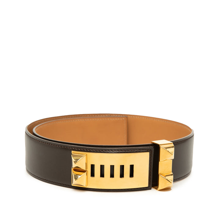 Box Veau Collier de Chien Ceinture 70 Box Marron