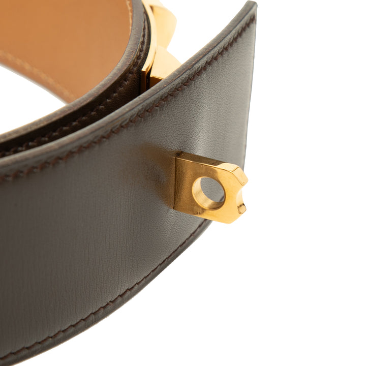 Box Veau Collier de Chien Ceinture 70 Box Marron