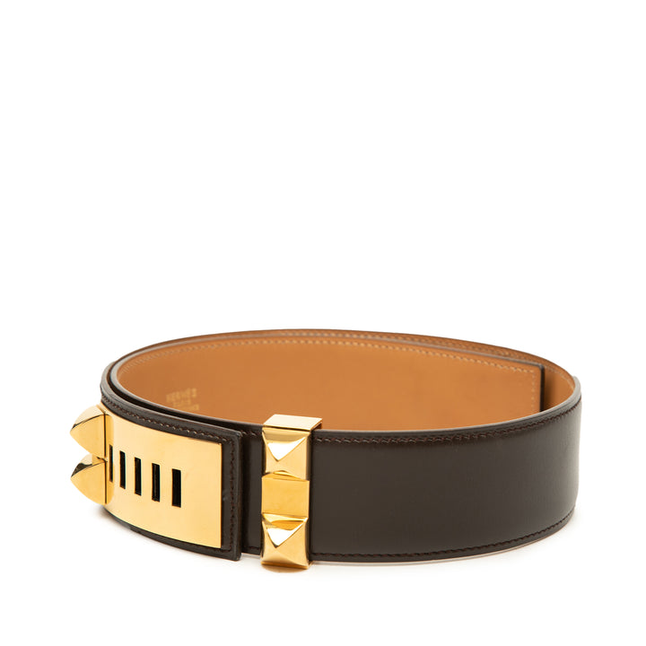 Box Veau Collier de Chien Ceinture 70 Box Marron