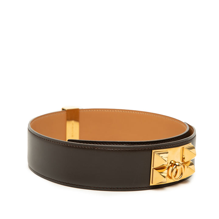 Box Veau Collier de Chien Ceinture 70 Box Marron