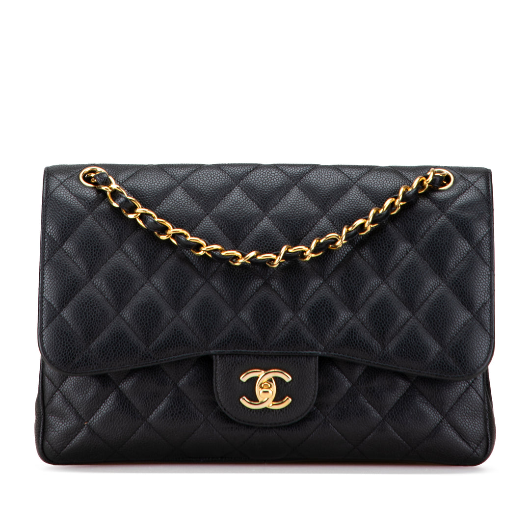 Chanel Jumbo Classic Caviar Double rabat Noir – GABY PARIS Authentique