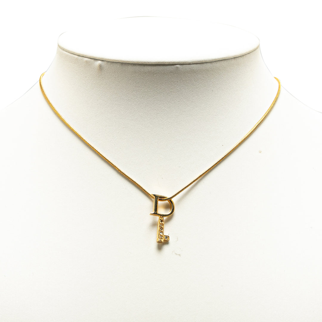 Gold Plated Key Pendant Necklace Gold - Gaby Paris