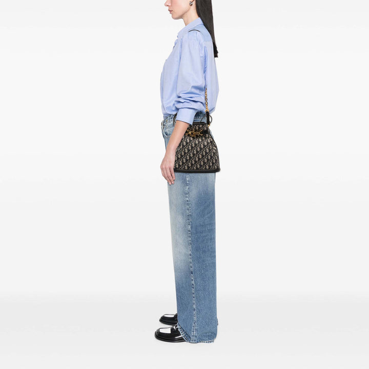 Dior Medium Oblique Toile CEst Dior Bucket Sac