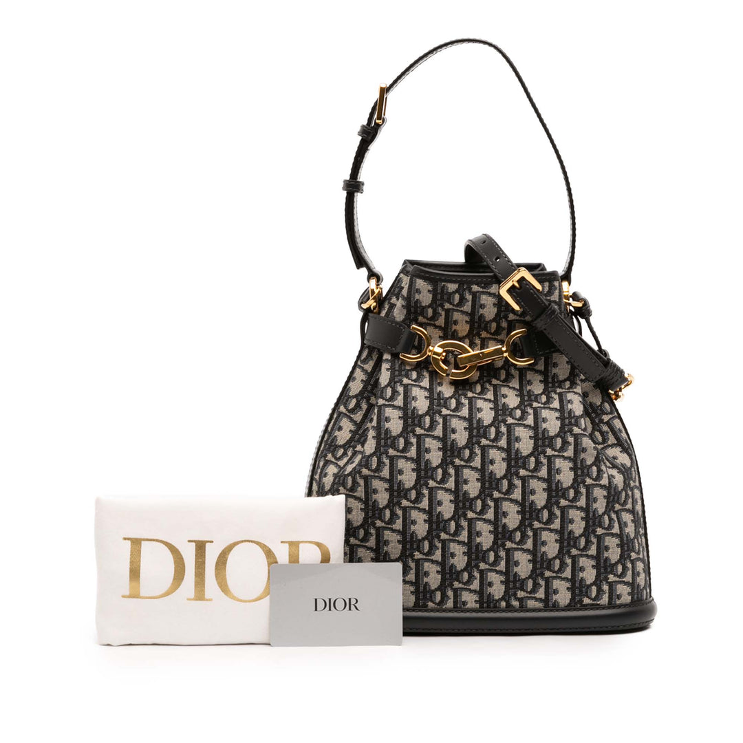 Dior Medium Oblique Toile CEst Dior Bucket Sac